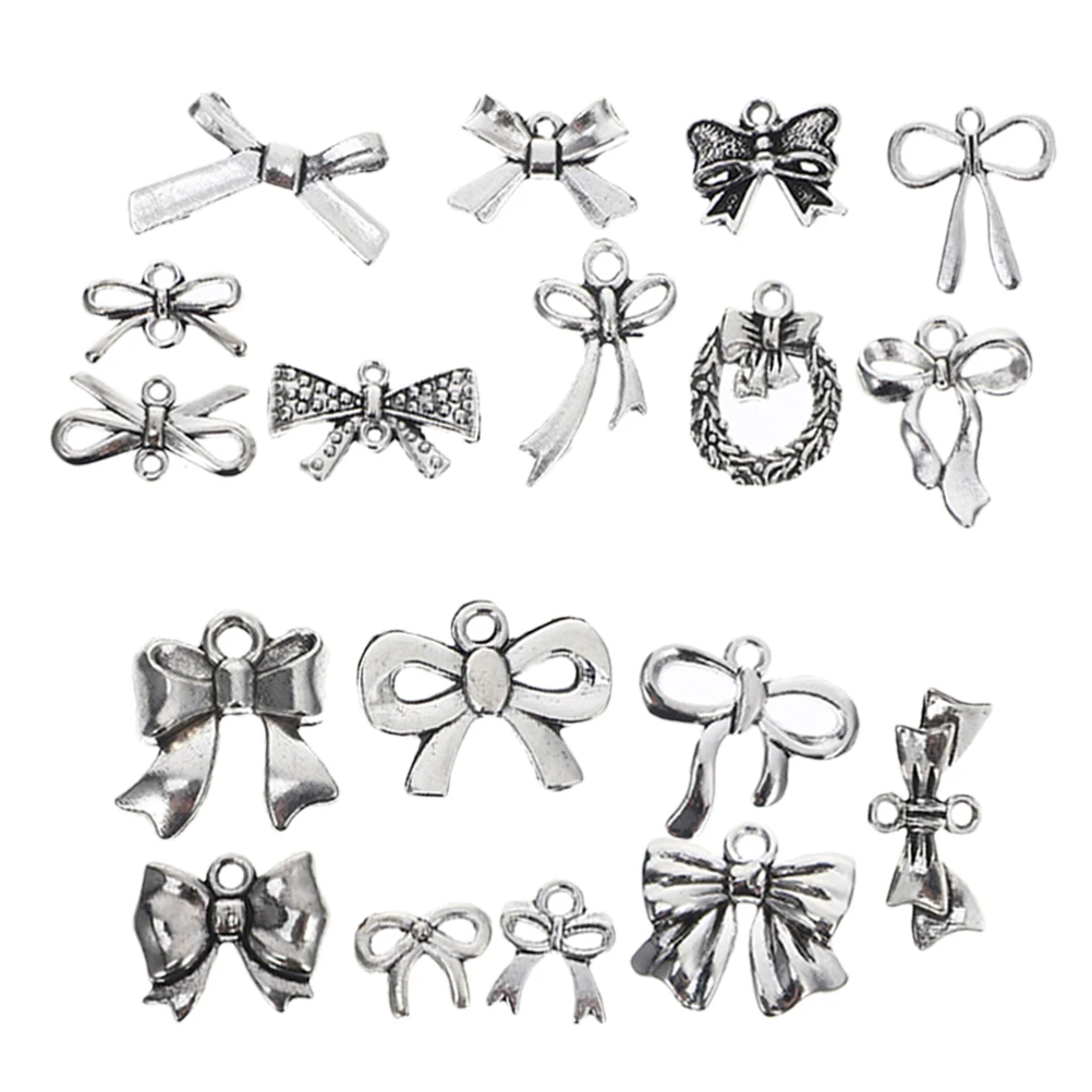 

18 Pcs Bow Tie Pendant Zinc Alloy Lightweight Mini Bowknot Charms Handmade Jewelry Supplies Pendant Decoration