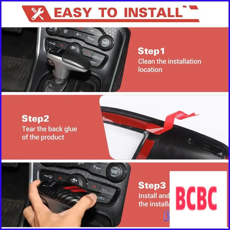 BB-ألياف الكربون والعتاد التحول المقبض غطاء رأس الكسوة ل شاحن دودج تشالينجر 2015-2024 دورانجو 2018-2024