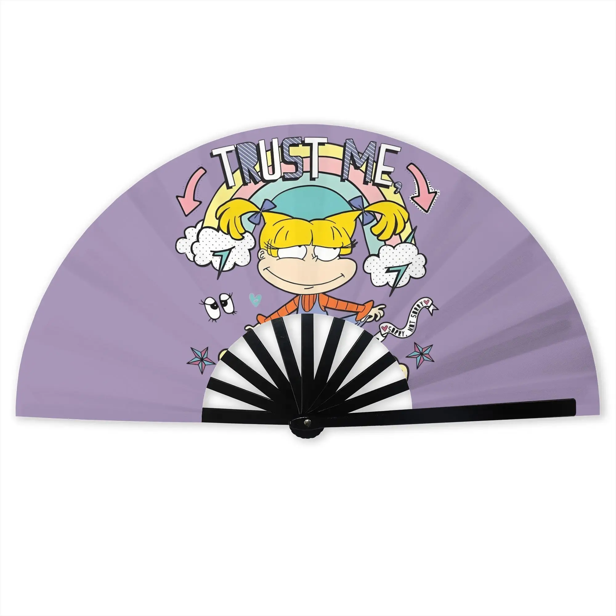 Angelica R-Rugrats Portable Pocket Fan Outdoor  Folding Fan Chinese Dance Cooling Handheld Fans