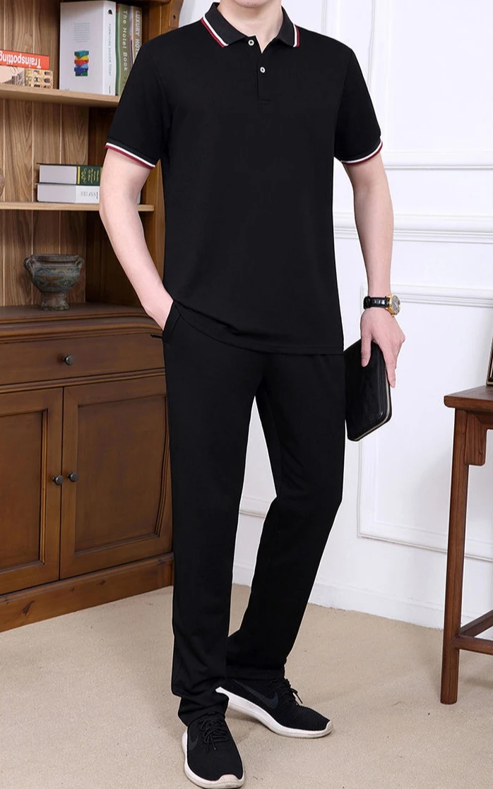 

T-shirts Pants Suits for Men No Logo Man Trousers Sets Black Cool Casual Outfits Aesthetic Elastic Novelty in Fashion 2025 Tee
