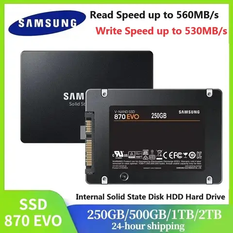 SAMSUNG SSD 870 EVO disque SSD interne disque dur HDD SATA3 2.5 pouces ordinateur portable de bureau 1 to 2 to 250GB 500GB PC MLC disco duro