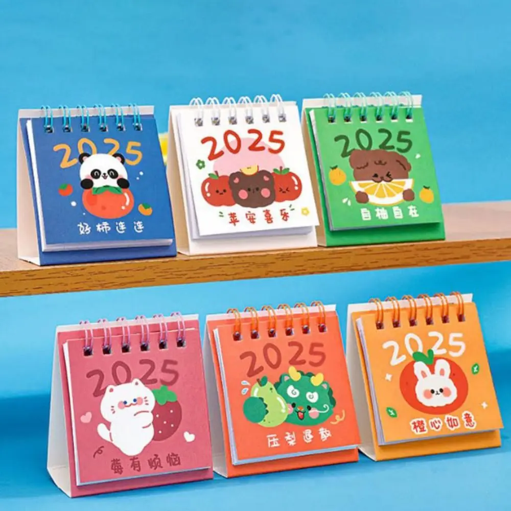 Creative Fruit 2025 Calendar Cute Agenda Organizer Fruit Text Calendar Mini Schedule Planner Mini Desktop Calendar Student