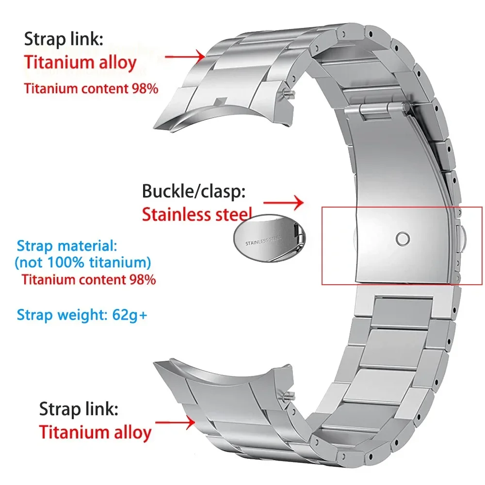 No Gaps Titanium Metal Strap for Samsung Galaxy Watch 5 Pro 45mm 40mm 44mm Watch Band for Samsung Watch6 4 Classic 46 42 43 47mm