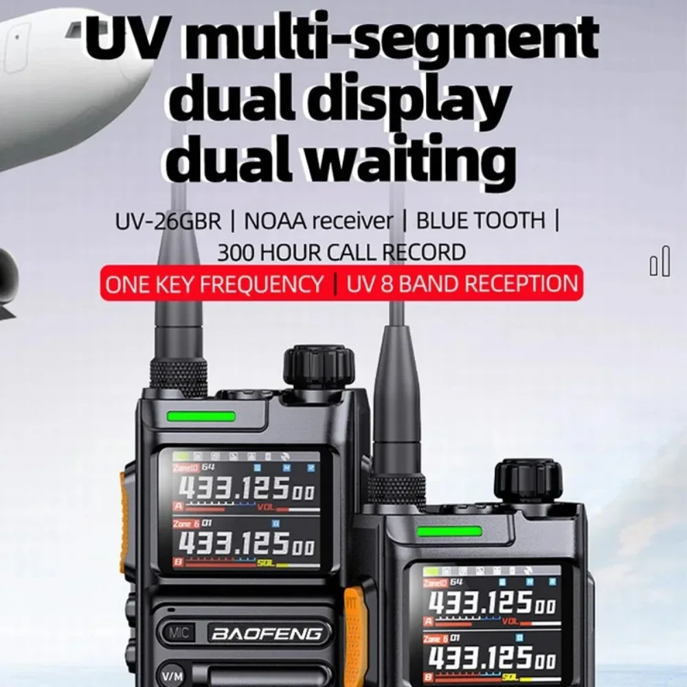 BAOFENG UV26 Walkie Talkie GPS APSR Multi Band Bluetooth Programming Recording Wirless Copy Frequency Type-C Long Range Two Way