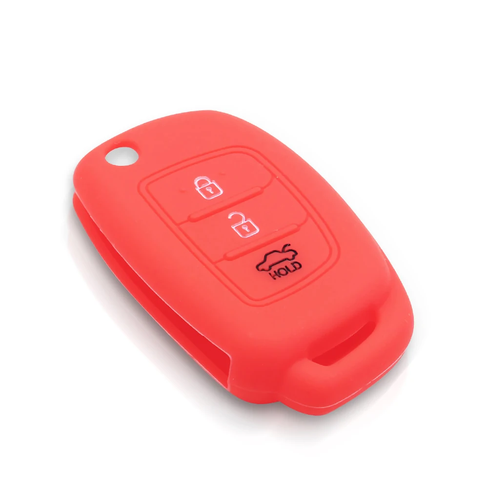 KEYYOU 3 Button Silicone Key Cover Case For Hyundai Creta Tucson Elantra Santa Fe i10 i20 i30 iX25 iX35 Remote Car Key Protector