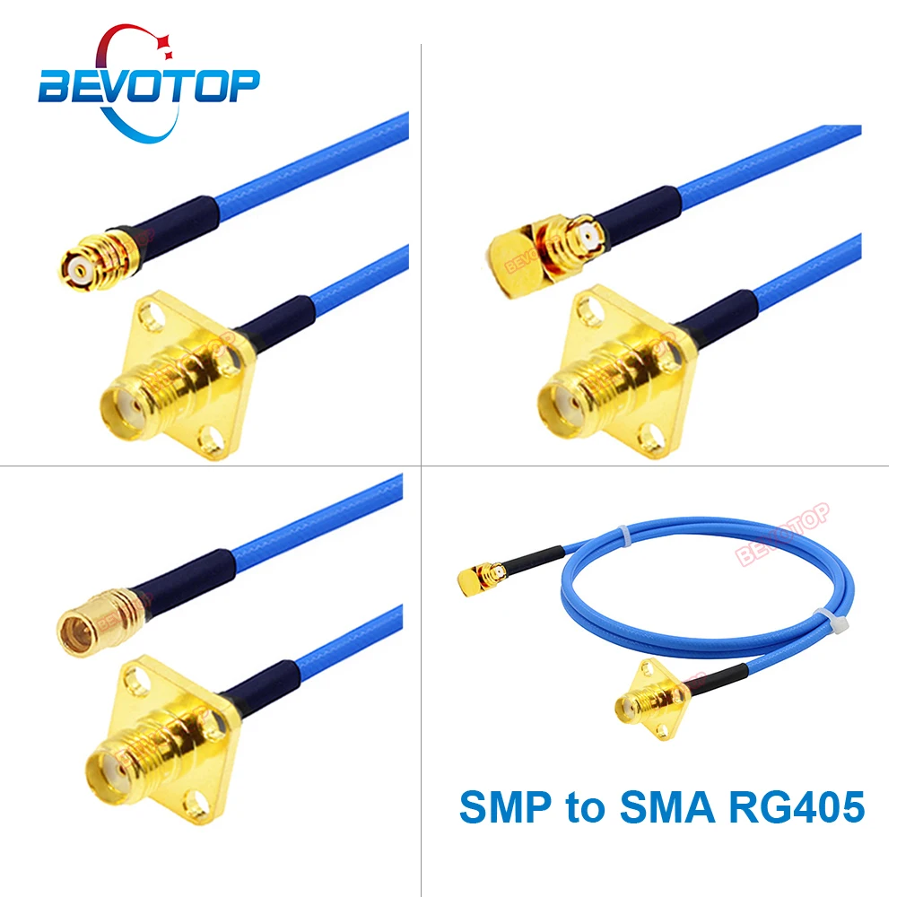 1PCS RG405 SMA SMP Cable SMA Female 4-Hole Panel to SMP Male / Female Connector Pigtail High Frequency 0-6Ghz 086 Jumper BEVOTOP