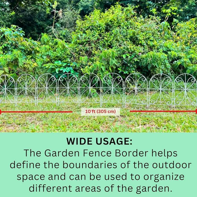 10 قطعة سياج حديقة الزخرفية المعدنية المقاومة للصدأ لا حفر سياج حديقة المبارزة حاجز الحيوان زهرة الأسوار والحدود للحيوانات الأليفة