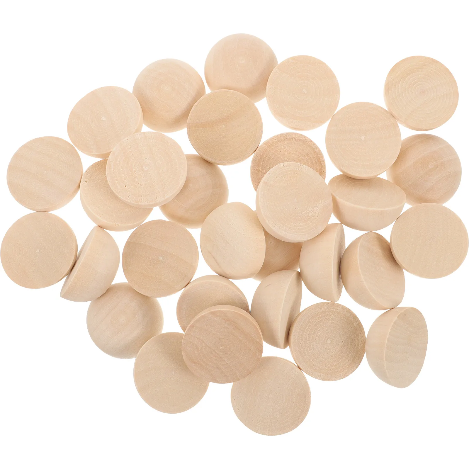 

30Pcs Half Wooden Balls Unfinished Mini Hemisphere Craft Balls for DIY Projects Kids Arts Craft Supplies Light Yellow 30Mm