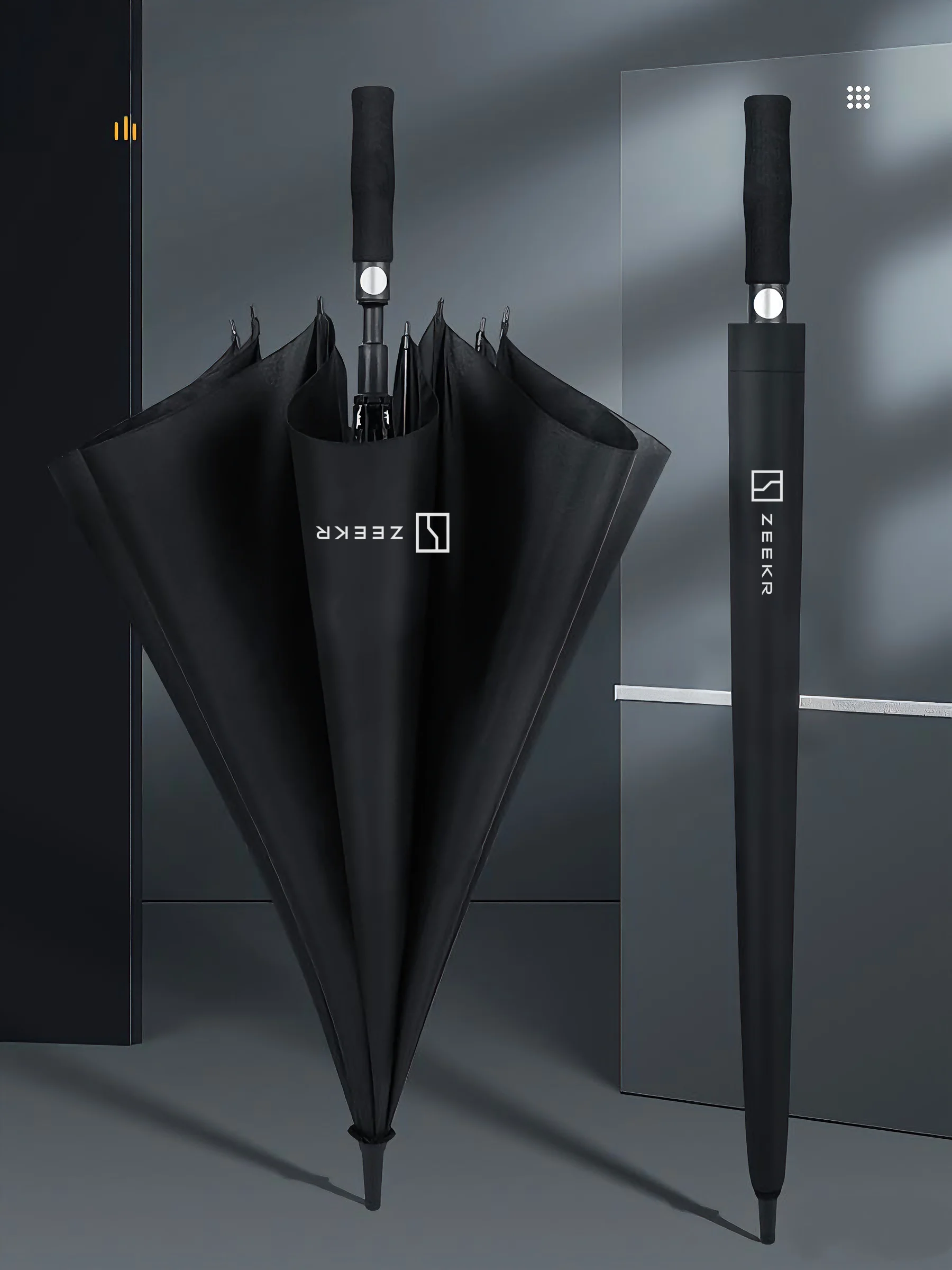 

High-End Large Auatic Long-Handled Umbrella for Car Use in 4S Stores Suitable for Rain And Sun Long-lasting Fiberglass Mat...