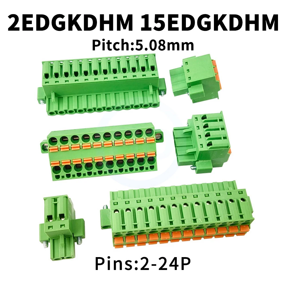 

(10 pcs) KF 2EDGKDHM 5.08MM Spring-loaded 2-in-1-out double-row plug-in terminal block female plug 15EDGKDHM 2-24Pin