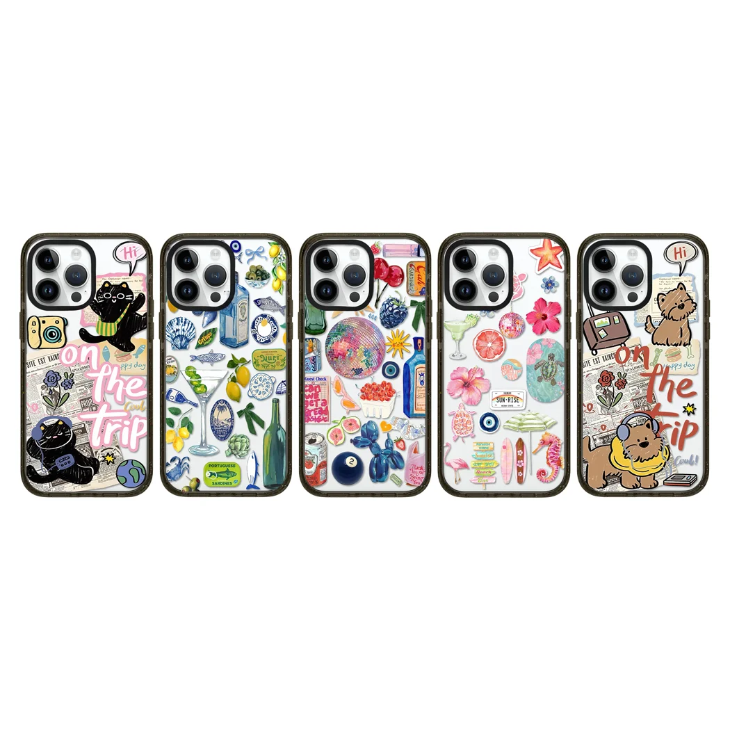 

On The Trip Acrylic Black Border Magnetic Phone Case Cover for IPhone 12 13 14 15 16 17 Pro Max Case