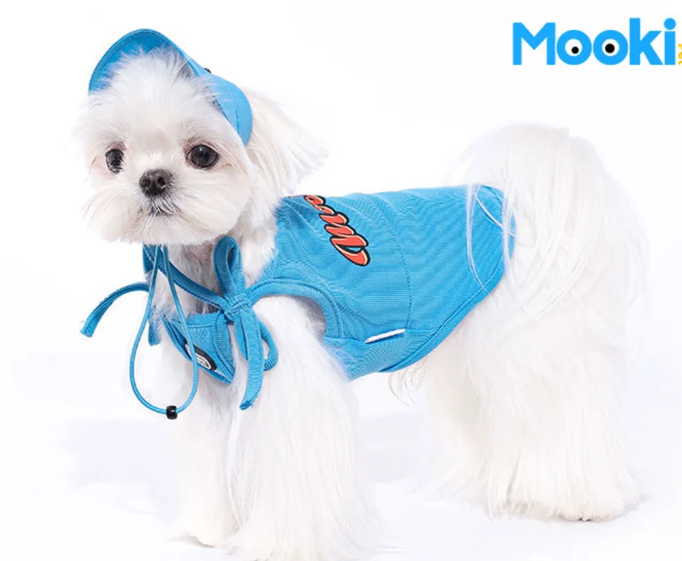 

Mookipet ice blue sling 2024 summer clothing Pet Cat dog Clothes for Puppy Small medium dog chihuahua french bulldog apparels