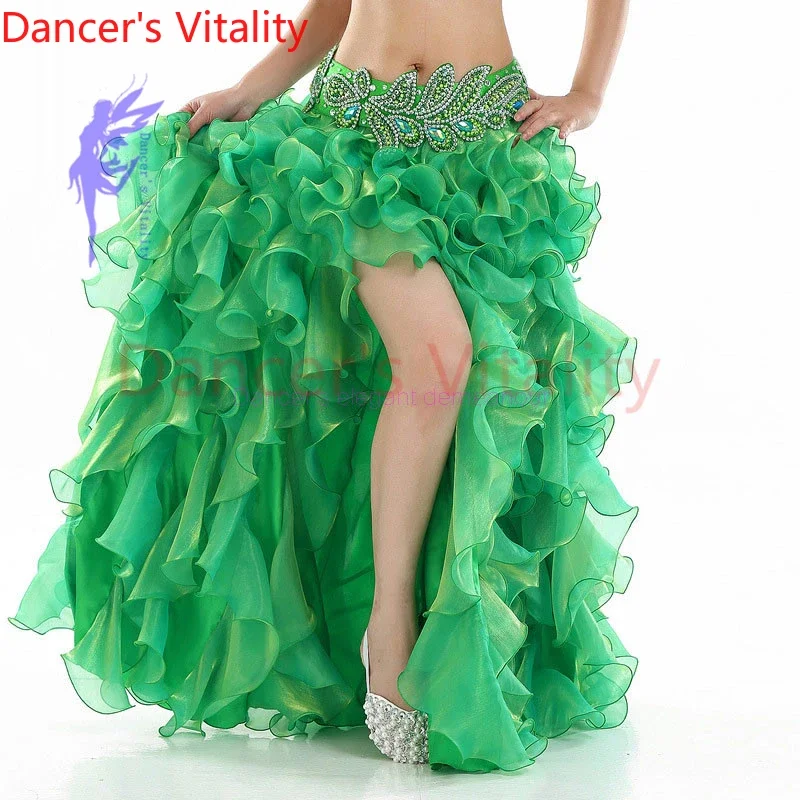 VENTE CHAUDE! Robe de danse du ventre en fil pour femmes âgées, Costumes Sexy, jupe de scène de danse latine Shasha pour dames, jupes fendues de danse du ventre