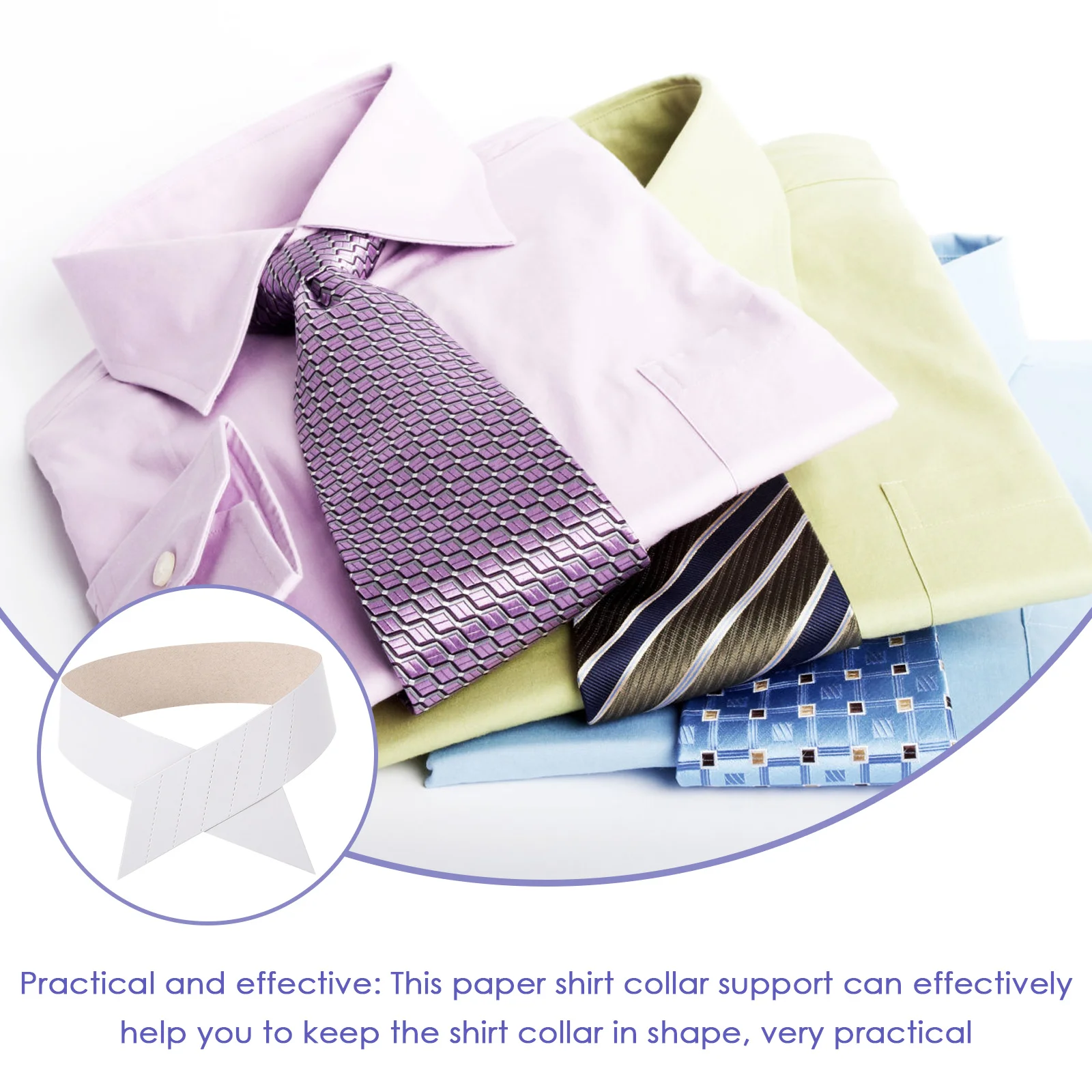 100 Pcs Shirt Paper Collar Support For Men Stays White Men's Shirts Bone Shaper