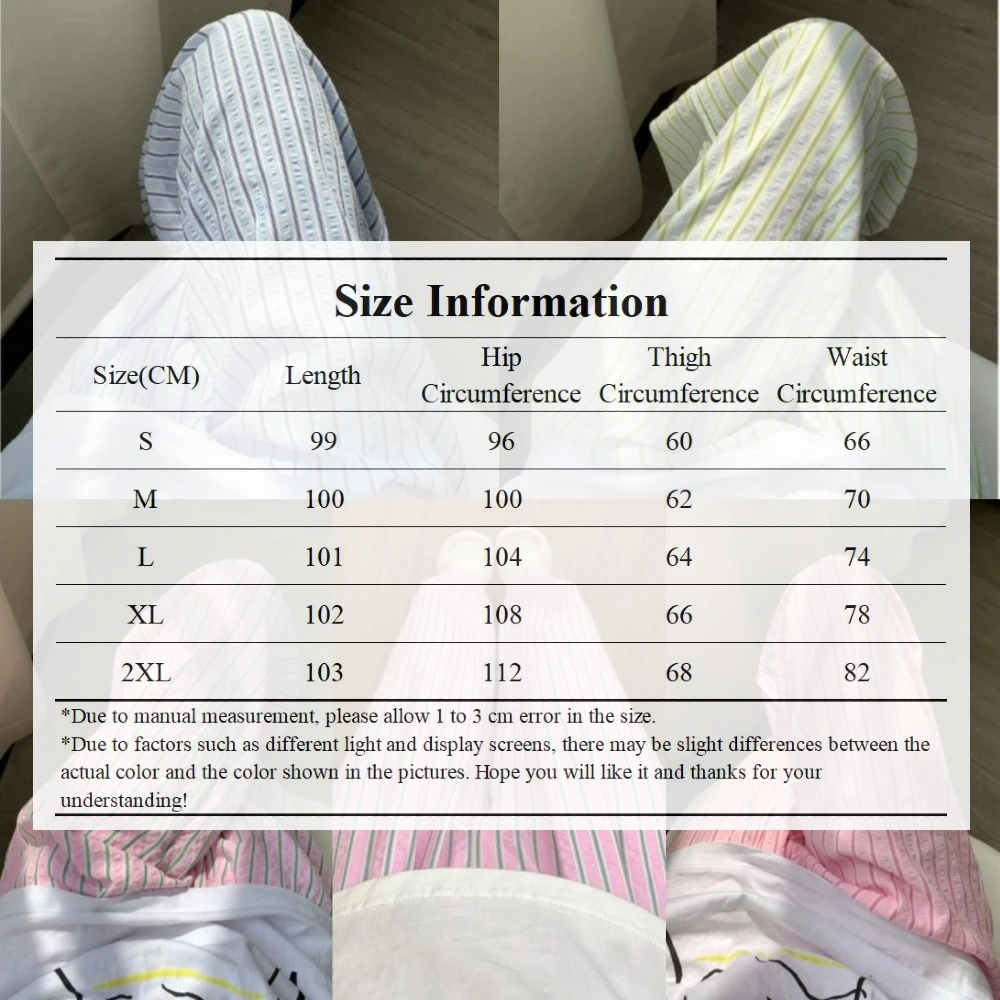 سراويل صيفية مخططة غير رسمية عالية الخصر قابلة للتنفس وواسعة الساق سريعة الجفاف سراويل فضفاضة للنساء والفتيات