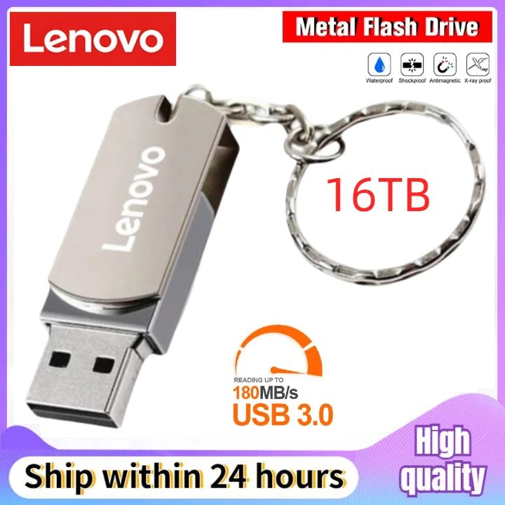 Lenovo 16TB Flash Drive 8TB USB Flash Drive 4TB Thumb Drive Zip Drive USB 3.0 Memory Stick 2TB USB Drive U Disk with Keychain