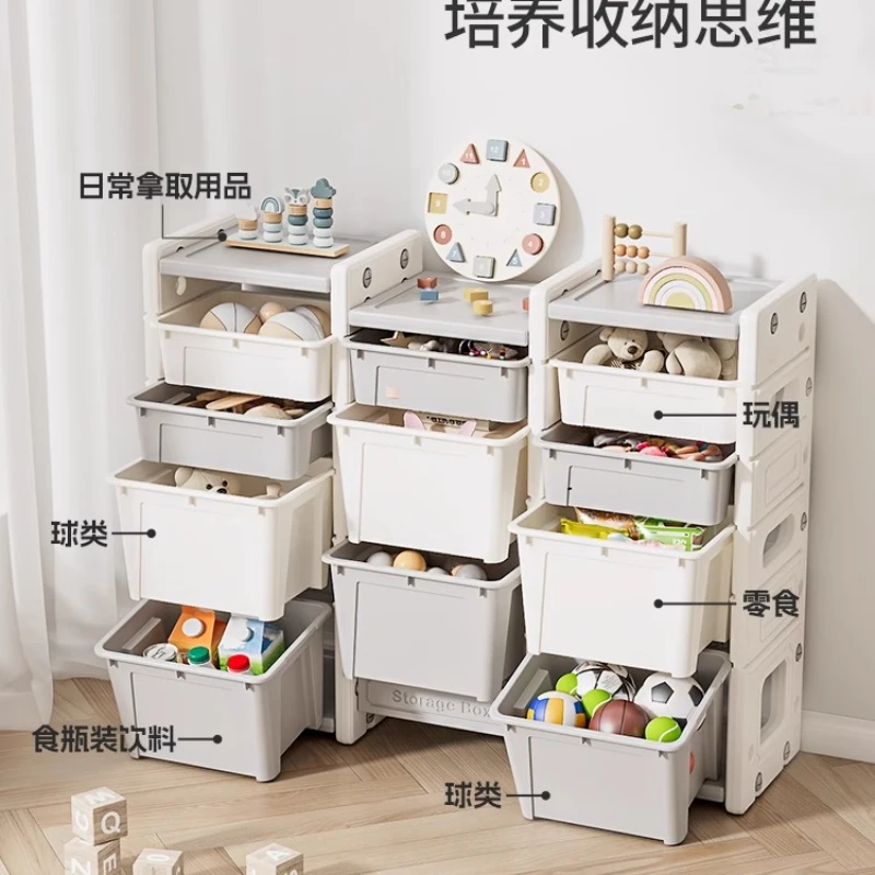 صندوق تخزين ألعاب الأطفال، صندوق تخزين متعدد الطبقات، تخزين منزلي كبير بسعة كبيرة #2