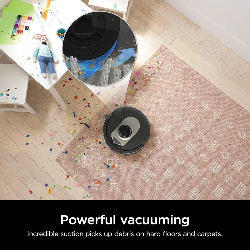 AV2501AE AI Robot Vacuum with XL HEPA Self-Empty Base, Bagless, Perfect for Pet Hair, Compatible with Alexa