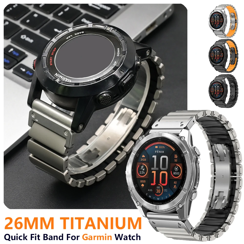 

Титановый ремешок быстрого приготовления 26 мм для часов Garmin Fenix 8 7X Pro Tactix 7 EPIX Pro 51 мм Enduro 3 2X Instinct 3 2X 50 мм Ремешок для часов