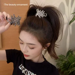 Simulated Pearl High Ponytail Holder Clips Clamps Girl Korean Crystal Claw Clip Fixed Hairpin Hair accessories Headwear