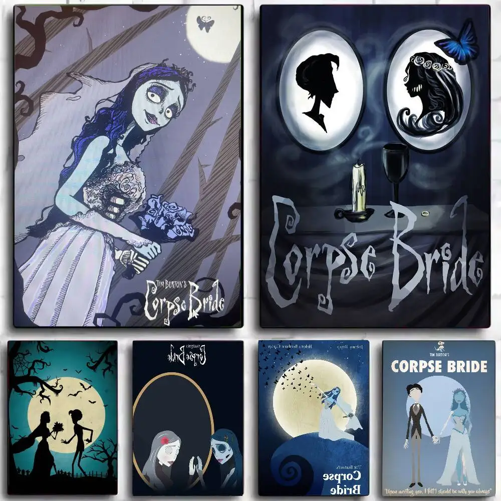 تيم بيرتون جثة العروس ملصق الفيلم ملصقات الفن جداريات حائطية ديكور لعبة غرفة ديكور الهدايا Kawaii HD اللوحة سيارات القط