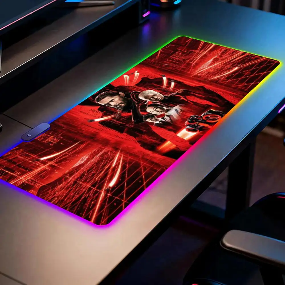 

T-tron A-ares Movie Mouse Pad RGB Gaming Mouse Pad Desk Mat HD Gamer Large LED Light XXL MousePads