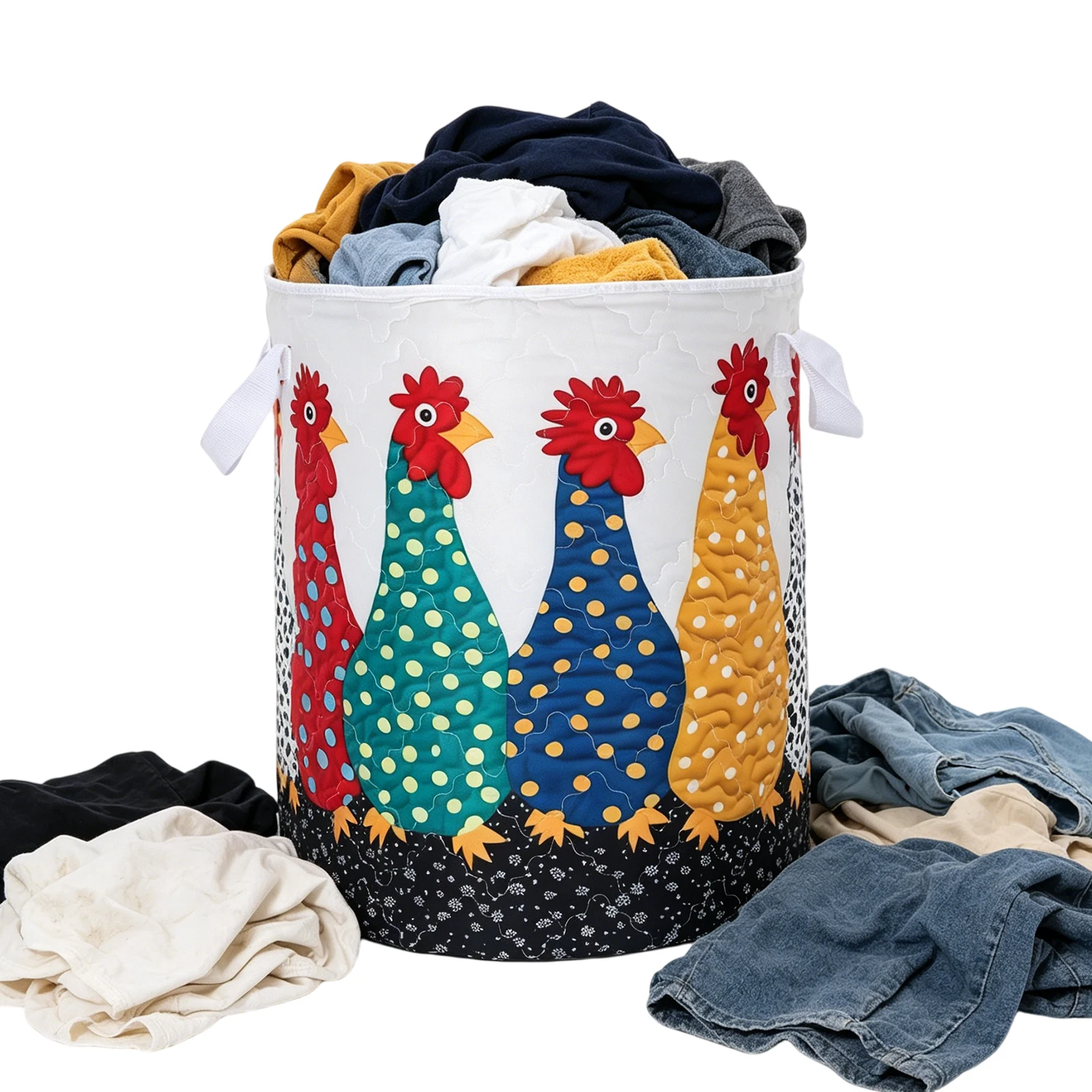 Laundry Hamper Nursery - سلة غسيل مبطنة بمقبض، سلة تخزين