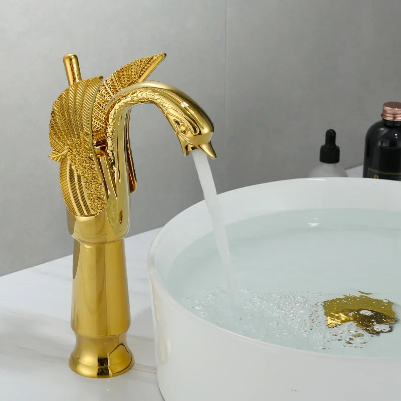 HighQuality Wash Basin Faucet, Cold and Hot, Light Luxury Art Basin, Swan Bathroom, Basin Faucet on The Bathroom Counter Onsale