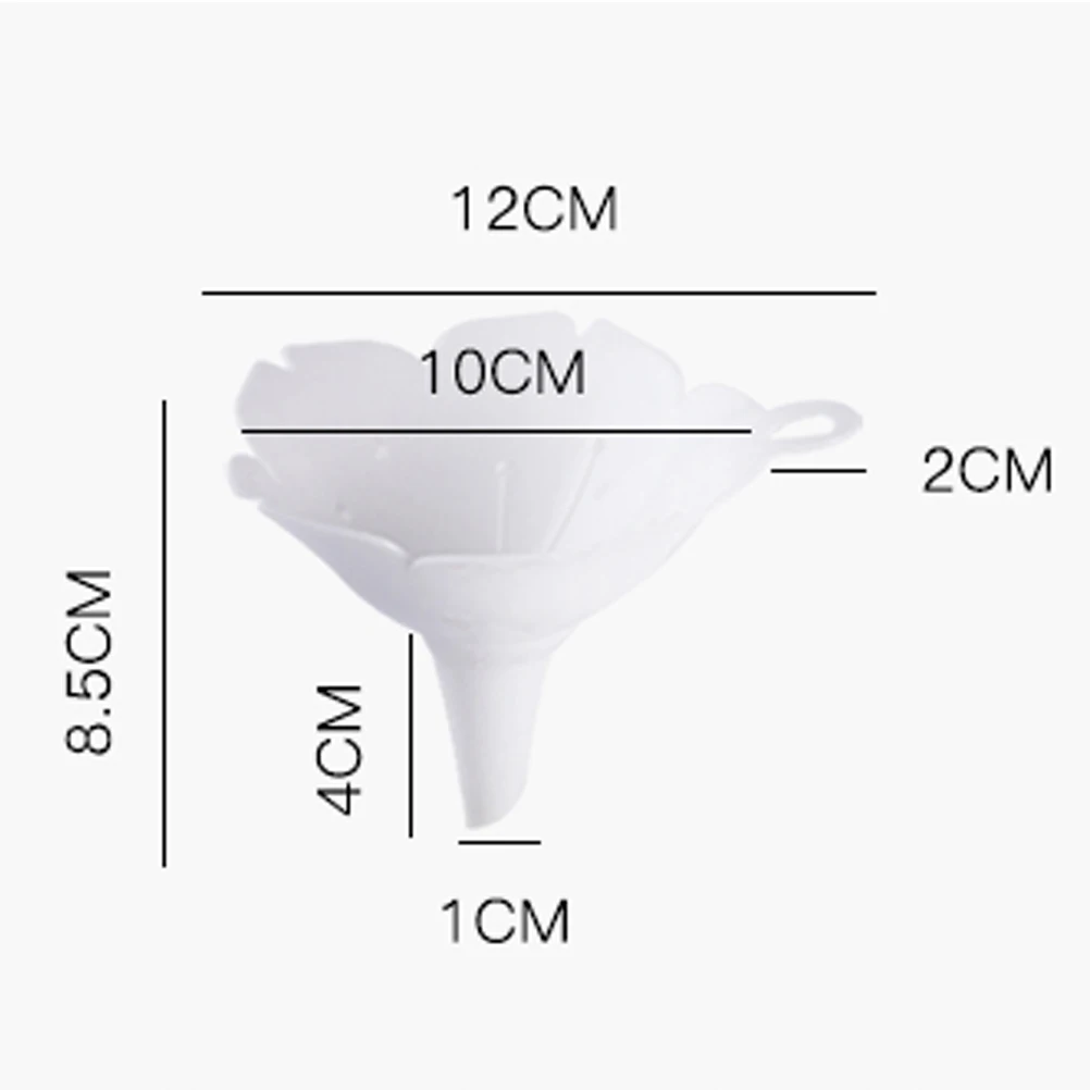 

Smooth Surface Oriental Cherry Shaped Funnel Ideal For Cooking Oil Soy Sauce Transfer With Ring Design Kitchen Gadget White