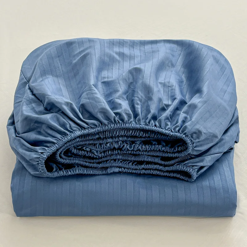 Drap-housse uni gaufré avec bande élastique, drap de lit simple, double, king size, housse de matelas douce pour la peau