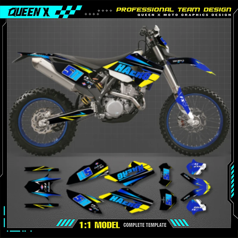 

Queen X MOTOR For HUSABARG TE 125 250 300 FE 250 350 450 501 2013 2014 Custom Motorcycle Graphics Decals Stickers Kits