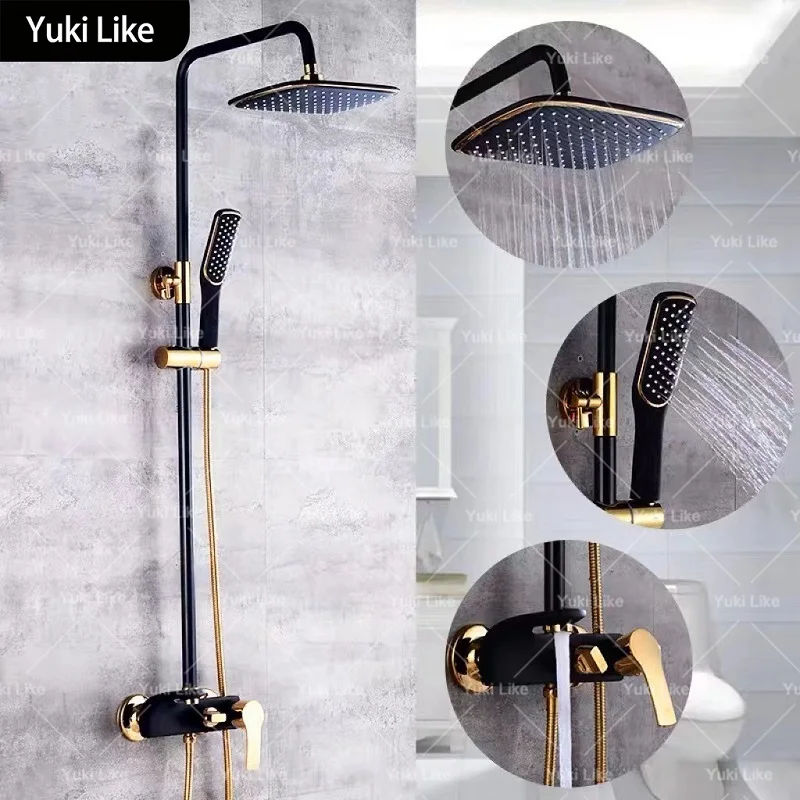 

Черный золотой душевой набор для туалета, многофункциональный душевой набор для ванной комнаты с дождем, горячей и холодной водой, бытовой душевой набор под давлением