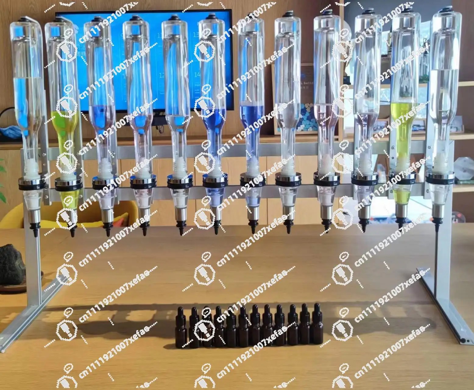 

New Design Tabletop Wall Mounted 12 Bottle Perfume Dispenser 380ml/bottle Liquid Filling Machine for Perfume Bar Cheap