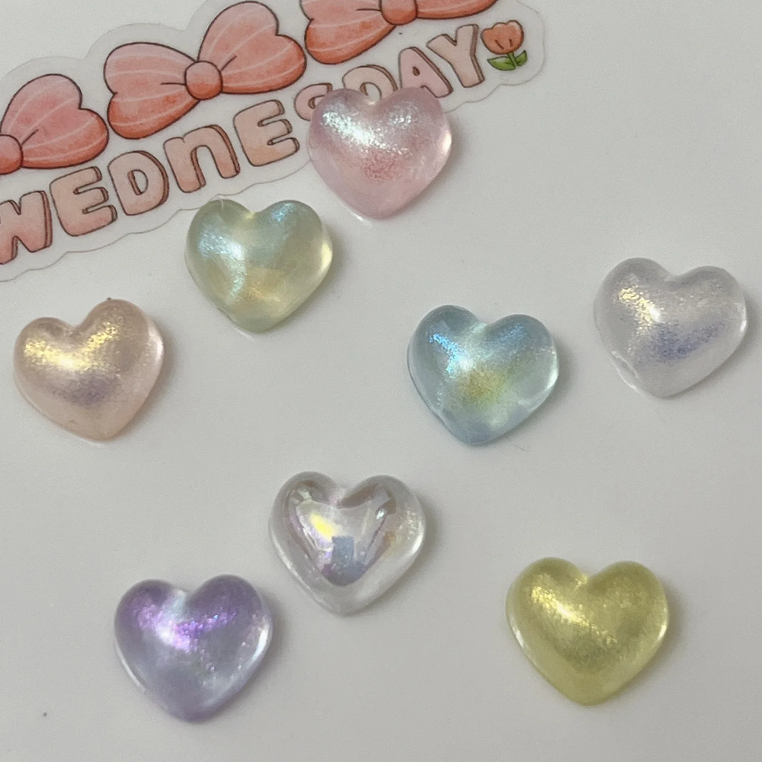 8pcs Glitter colored loving heart Fridge Magnet Photo Wall message board Magnetic Bulletin board decoration stickers Home Decor