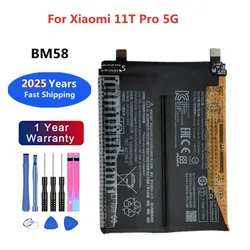 2024 anni Xiao mi Batteria originale per Xiaomi 11T Pro 5G 11TPro BM58 Batteria del telefono 5000mAh Batterie di ricambio in magazzino