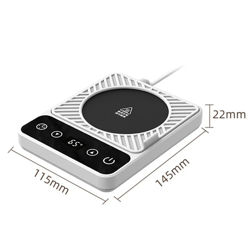 Aquecedor de xícara de café, aquecedor elétrico inteligente de xícara de café, ajuste de temperatura de 9 níveis, plugue americano