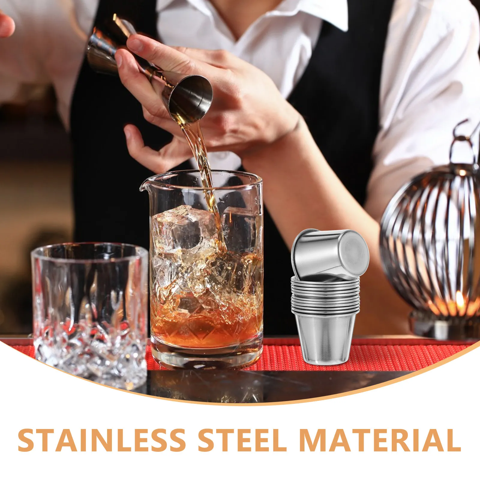 12Pcs Stainless Steel Shot Glasses 45Ml Lightweight Anti-Rust Shatterproof Portable Spirits Cup for Cocktail Party Housewarming - view 2