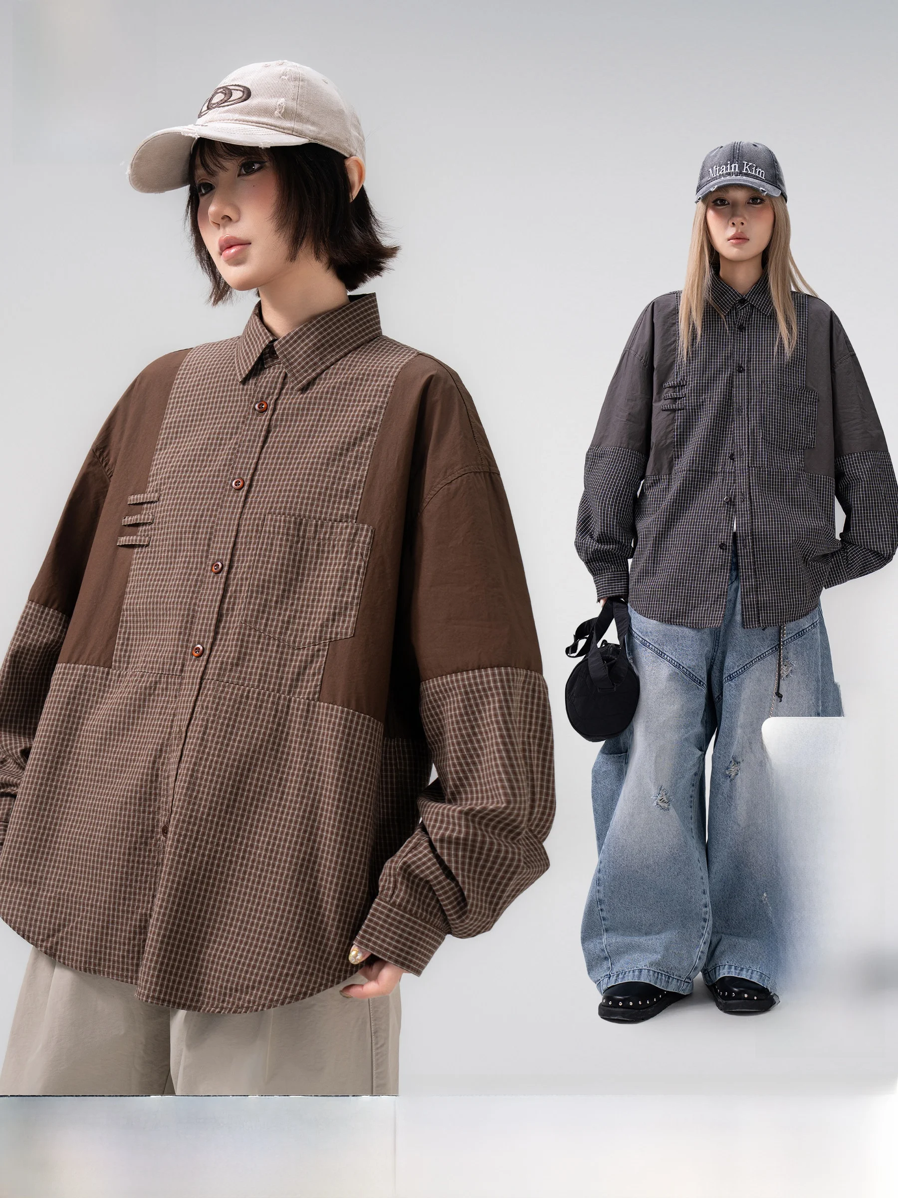 American Style Plaid Loose Casual Collar Men's Shirt Spring New Arrival AOGZ Youth Fashion Cotton Flannel Button up Coat