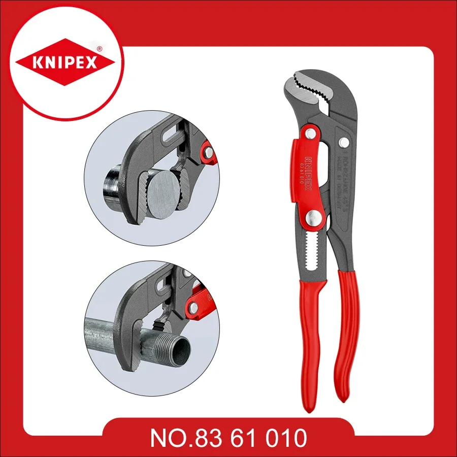 KNIPEX Tools  Pipe Wrench S-Type with Rapid Adjustment Water Pump Pliers with Adjustment of the Gripping Width 83 61 010