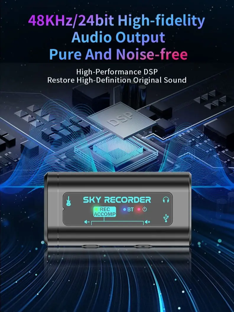 Interface audio HD portable – Multi-système USB-C compatible pour l'enregistrement et le streaming de guitare