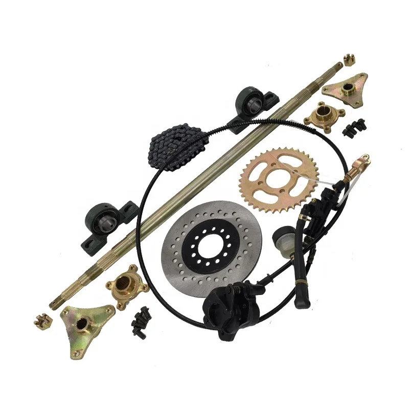 Eje Trasero Completo de 1000mm 850mm para Go Karts con Kit de Freno de Disco Hidráulico y Palanca de Pie para Karting, ATV, Quad, Piezas de Moto de Cross