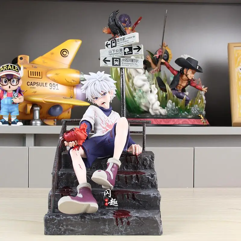 Full-time Hunter Redstone Killua Figure Killua · Beat Enemy Guest Figure GK Anime Model Ornament Birthday Gift Model Ornament