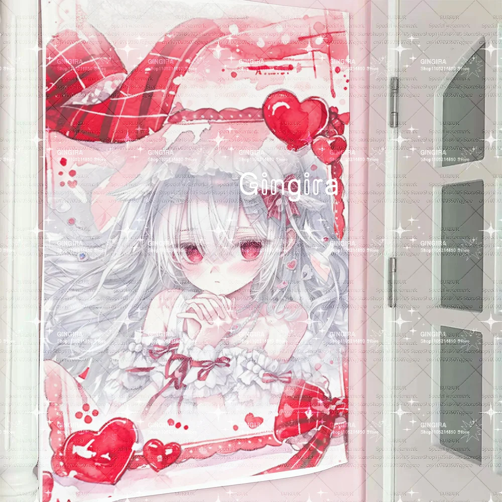 

Красный кружевной гобелен с изображением девочки, подходящий для украшения спален в общежитиях. Гобелен имеет мягкое фоновое покрытие.