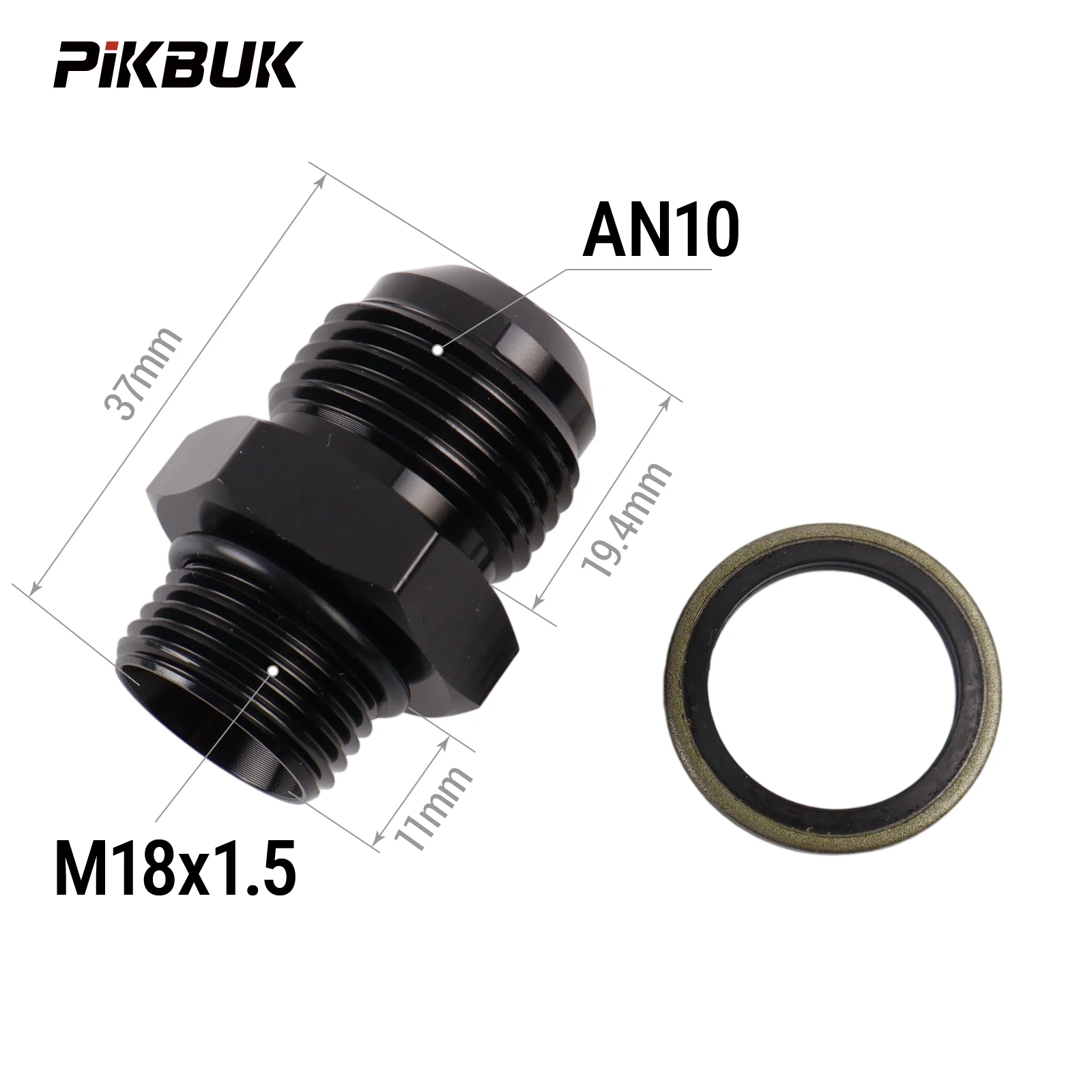 PIKBUK Aluminium AN6 AN8 AN10 AN12 auf M10/12/14/16/18/20/22x1.5 Adapter Flare-Fitting Auto-Schlauchanschluss Stecker Ölkühler-Anschluss