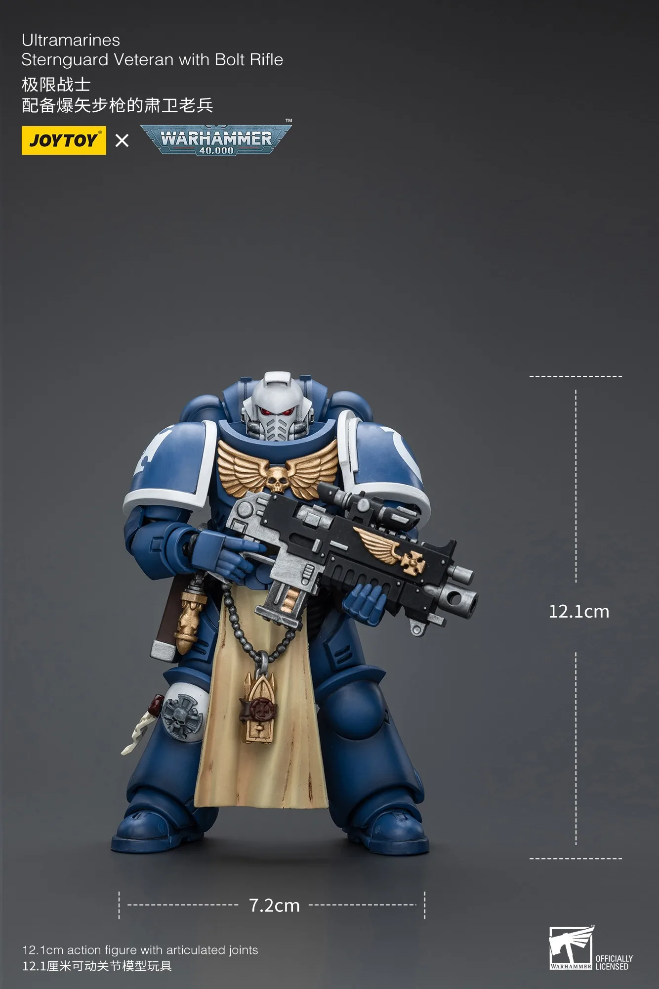 【Accessories】JOYTOY Warhammer 1/18 Action Figures Ultramarines Sternguard Veteran with Bolt Rifle Model Toy  3.75inch