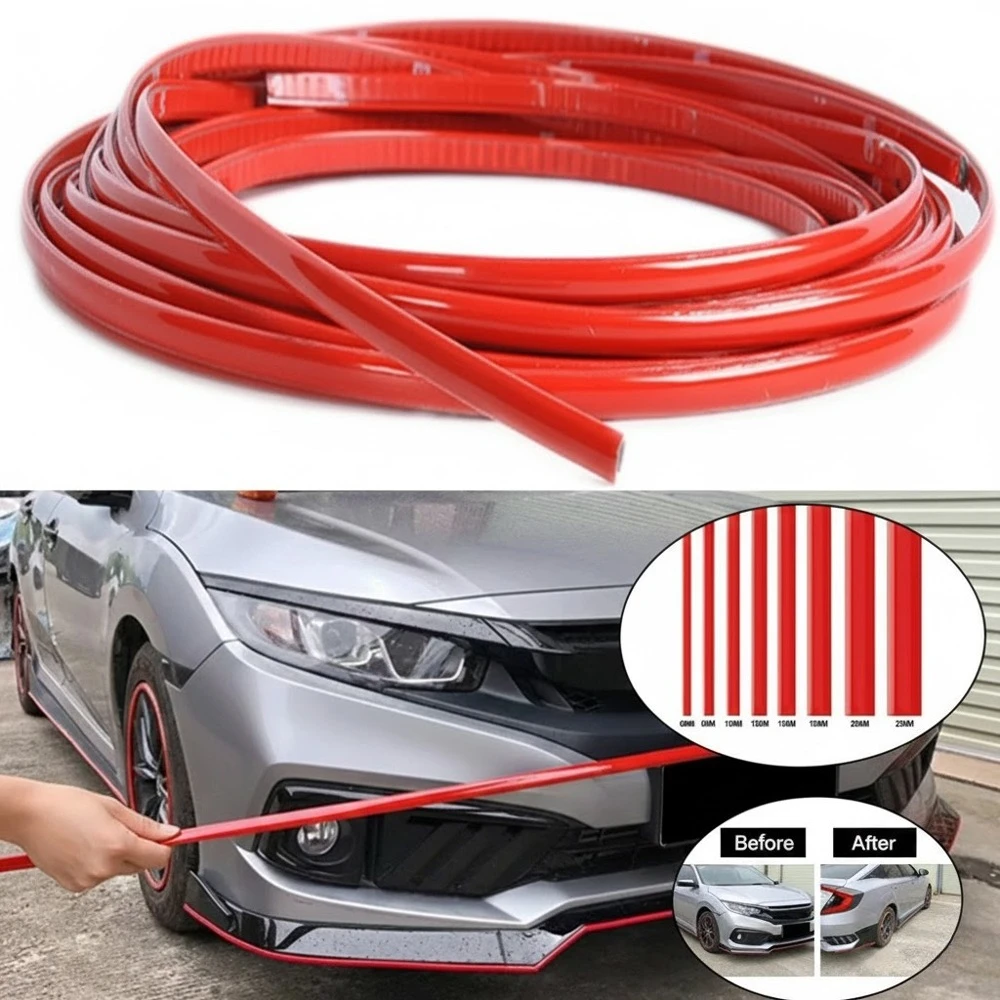 Roter Auto-Stoßstangenschutz 3M/5M Selbstklebender PVC-Streifen zur Kratzprävention Auto-Zubehör