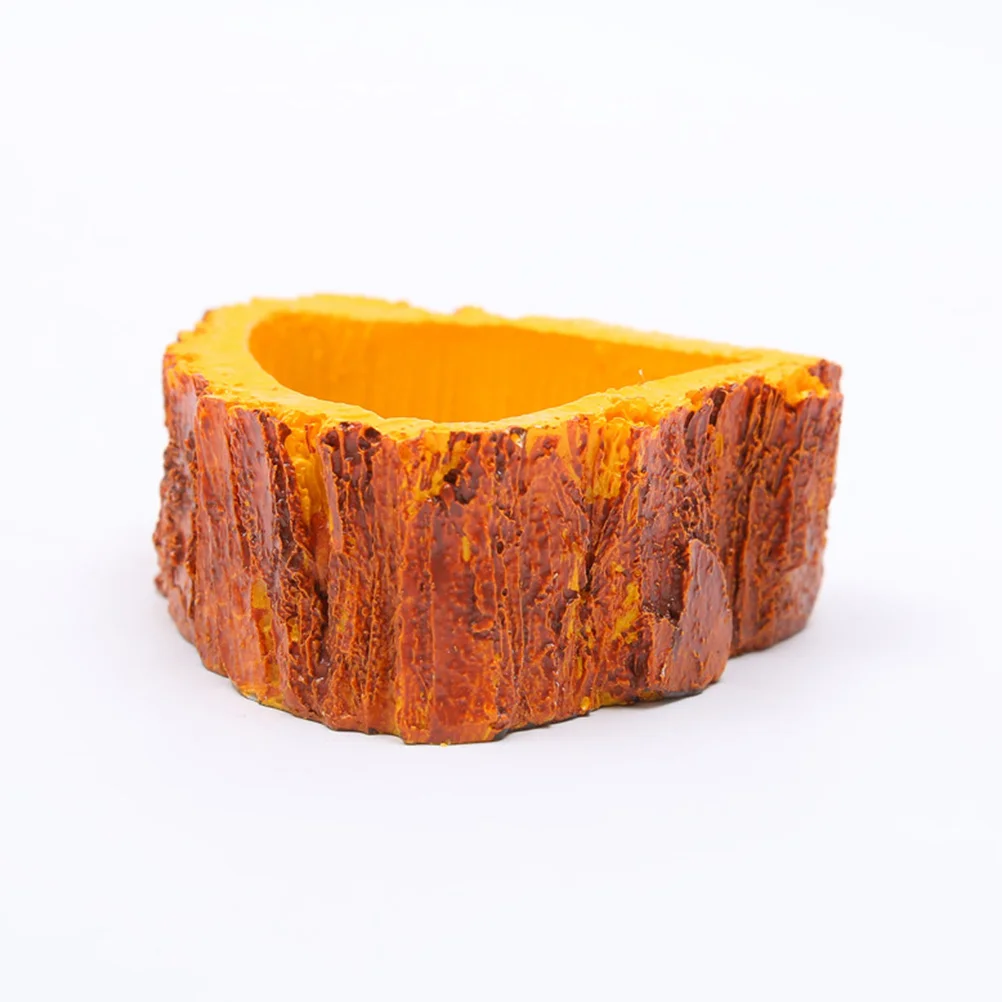 

Lizard Food Pot Resin Reptile Bowl Brown Pet Supplies Feeding Bowls for Tortoises Spiders Lizards Small Creatures Waterproof