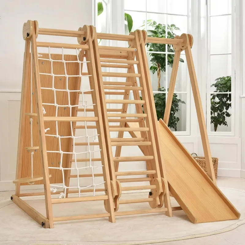 Multifunction Foldable Wooden climbing frame indoor