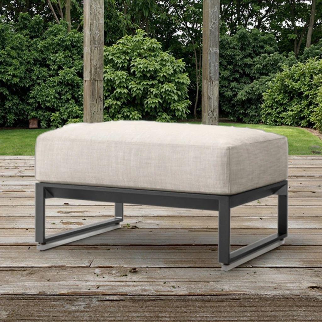 For Balcony Modern Furniture Outdoor square Shape Handcrafted Aluminum Footstool Ottoman