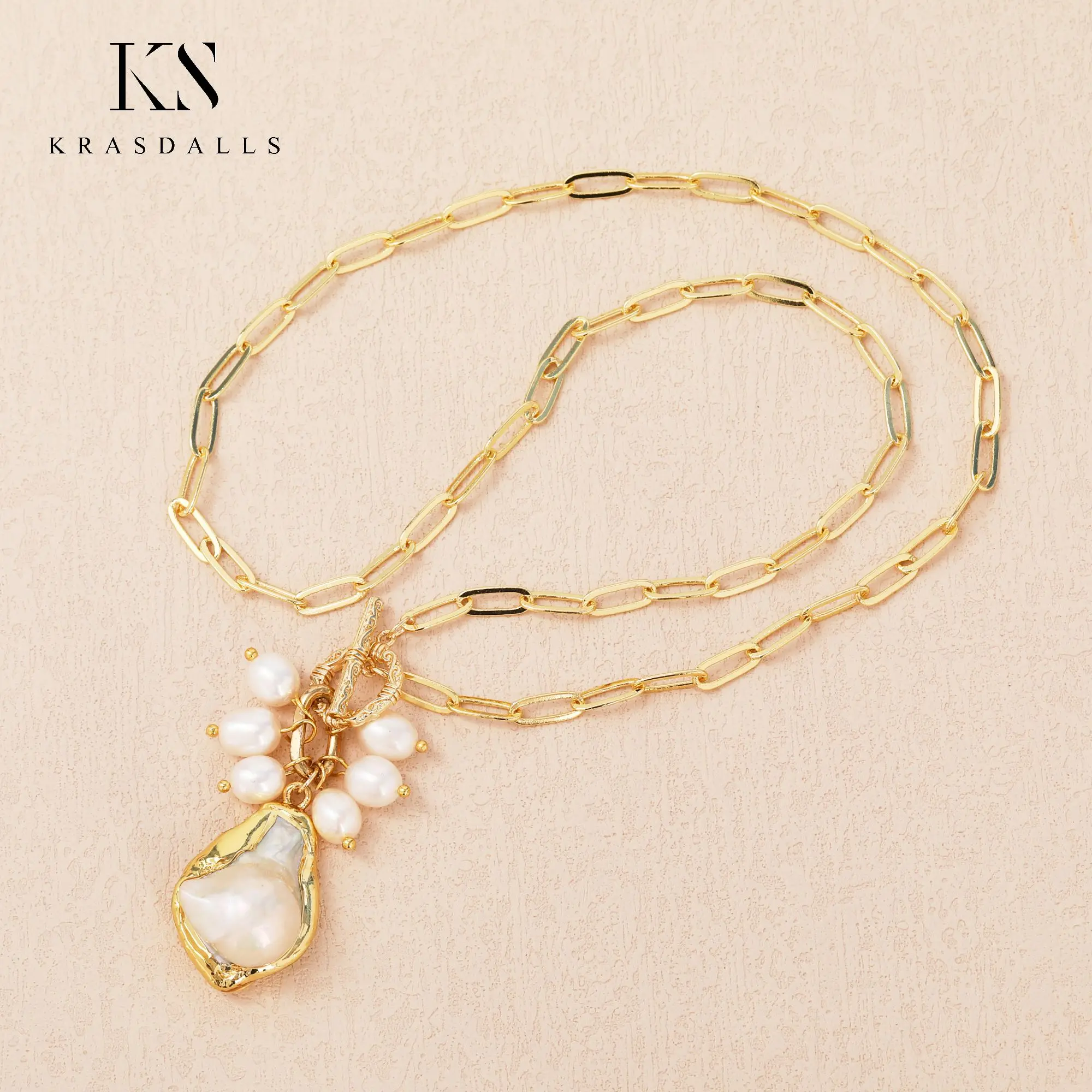 White Keshi Pearl Pendant Gold Filled Chain Necklace Minimalist Jewelry Women Gift Dropshipping